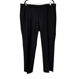 Egara Men's Black Skinny Fit Stretch Dress Pants Flat Front Size 40x30